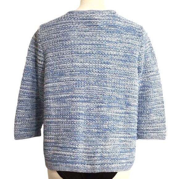 J. Jill Wearever Spray-dyed Sweater-Jacket In Blue Agate Marble New Size Large - Picture 4 of 13